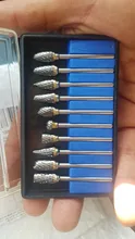Cabezales de molienda de acero de tungsteno, juego de rebaba de carburo de tungsteno, material de diamante, accesorios dremel, 10 Uds.