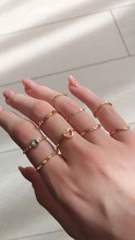 Wuckalo-Conjunto de anillo de tejido torcido redondo para mujer, joyería femenina, anillos de dedo nudillo clásicos elegantes para mujer 2021
