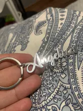 De escultura llaveros con nombre personalizado inicial clave cadena con nombre grabado Carta para las mujeres de la joyería de los hombres regalos