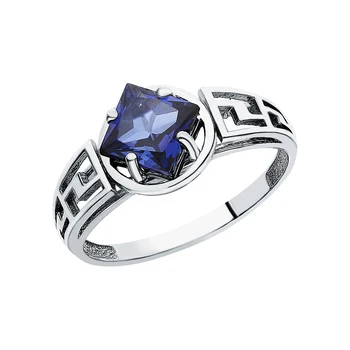 Silver ring with sapphires synthetic sunlight sample 925
Silver ring with sapphires synthetic sunlight sample 925