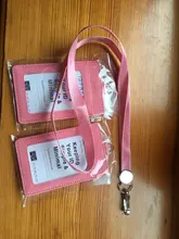 Porta tarjetas de identificación para estudiante y enfermera, correa de cuero para el cuello, alta calidad, 3 bolsillos, insignia, 2020