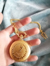Reloj de bolsillo de cuarzo Steampunk para hombre y mujer, accesorio de lujo, redondo, dorado, con cadena FOB, Vintage, Anime, Cosplay, regalos