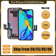 Écran tactile LCD OLED de remplacement, Grade A +, pour iPhone X XS XR XS Max 11 Pro, OEM Liquid Retina=