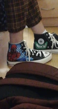 COOLVFATBO zapatillas con Graffiti, hombres vulcanizar zapatos de lona de moda alta zapatos de malla impresa Casual zapatos planos zapatos de Estudiante