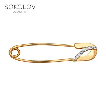 Brooch SOKOLOV gold with cubic zirconia fashion jewelry 585 women's male
Brooch SOKOLOV gold with cubic zirconia fashion jewelry 585 women's male