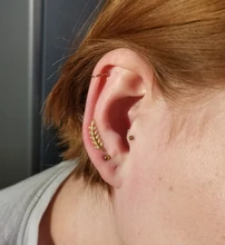 Pendientes de hojas Punk bohemio trepadores de oreja para mujer, hoja de planta flor y estrellas, pendiente de tuerca, joyería bonita para niña, Mini arete de oreja oorbellen