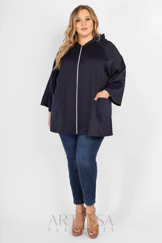 Cardigan female artessa plus size, with a zipper, with a hood.
Cardigan female artessa plus size, with a zipper, with a hood.