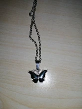 JUCHAO-colgante de acero inoxidable con forma de mariposa para mujer, collar con Control de temperatura, cambio de Color, joyería