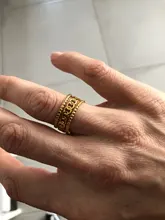 Anillo de oro euroamericano para mujer, anillos de acero inoxidable, anillos abiertos para mujer, joyería de cadena de acero inoxidable