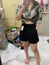 Pantalones cortos de cintura alta para mujer, Shorts femeninos de corte en A, de pierna ancha, estilo coreano, informales, con cinturón, nuevos, 2021