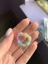 Anillo de flores pequeñas multicolor versión coreana, anillo de cuentas tejido a mano, anillo de cuentas de arroz, joyería para mujeres y niñas, anillo pequeño de estilo fresco