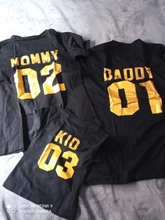 Ropa a juego para la familia, Camiseta de algodón con aspecto familiar, camisetas con estampado de letras divertidas de papá mamá chico y bebé, Tops con números para verano
