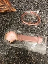 Conjunto de relojes con flores para mujer, pulsera de cuero, de cuarzo, informal, 2 uds.