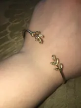 Brazaletes de moda sencillos para mujer, brazalete de hojas, brazalete abierto Popular, regalo