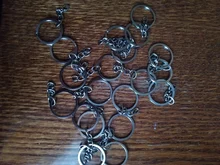 20 unids/lote llavero Chapado en 6 colores 50mm largo partido redonda llaveros al por mayor