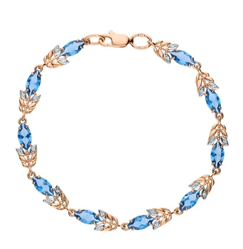 Gold bracelet with spinel and cubic zirconia sunlight sample 585
Gold bracelet with spinel and cubic zirconia sunlight sample 585