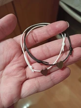 2 unids/lote Pequeño amor corazón pulsera de la suerte, rojo, negro, blanco, Color de la cuerda pulsera ajustable par de Pulseras de Moda al por mayor