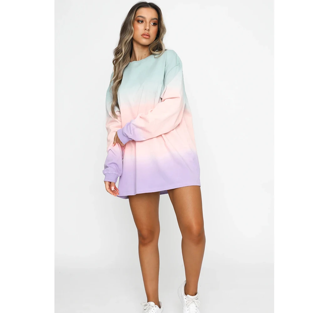 OSKE Women Sweatshirt Quality Gradient Ramp Color Sexy Casual Loose Long Slim Pullover For Lady Autumn Summer Female Sweatshirt
OSKE Women Sweatshirt Quality Gradient Ramp Color Sexy Casual Loose Long Slim Pullover For Lady Autumn Summer Female Sweatshirt