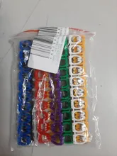 Rotuladores de Cable de colores tipo C, etiqueta de número para Cable de 2-3mm, visible y fácil de identificar, 100 Uds./150 Uds.