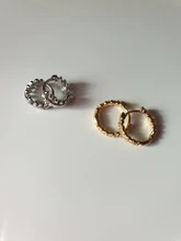 ANENJERY aro-pendientes de plata de primera ley diseño geométrico para mujer, aretes pequeños, aros pequeños, plata esterlina 925, estilo francés, Punk, Hip Hop, fiesta