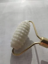 Rodillo de Jade blanco para masaje Facial, rodillo de Jade blanco para estiramiento Facial, herramientas de masaje Facial para mentón, cuello, cuidado de la piel