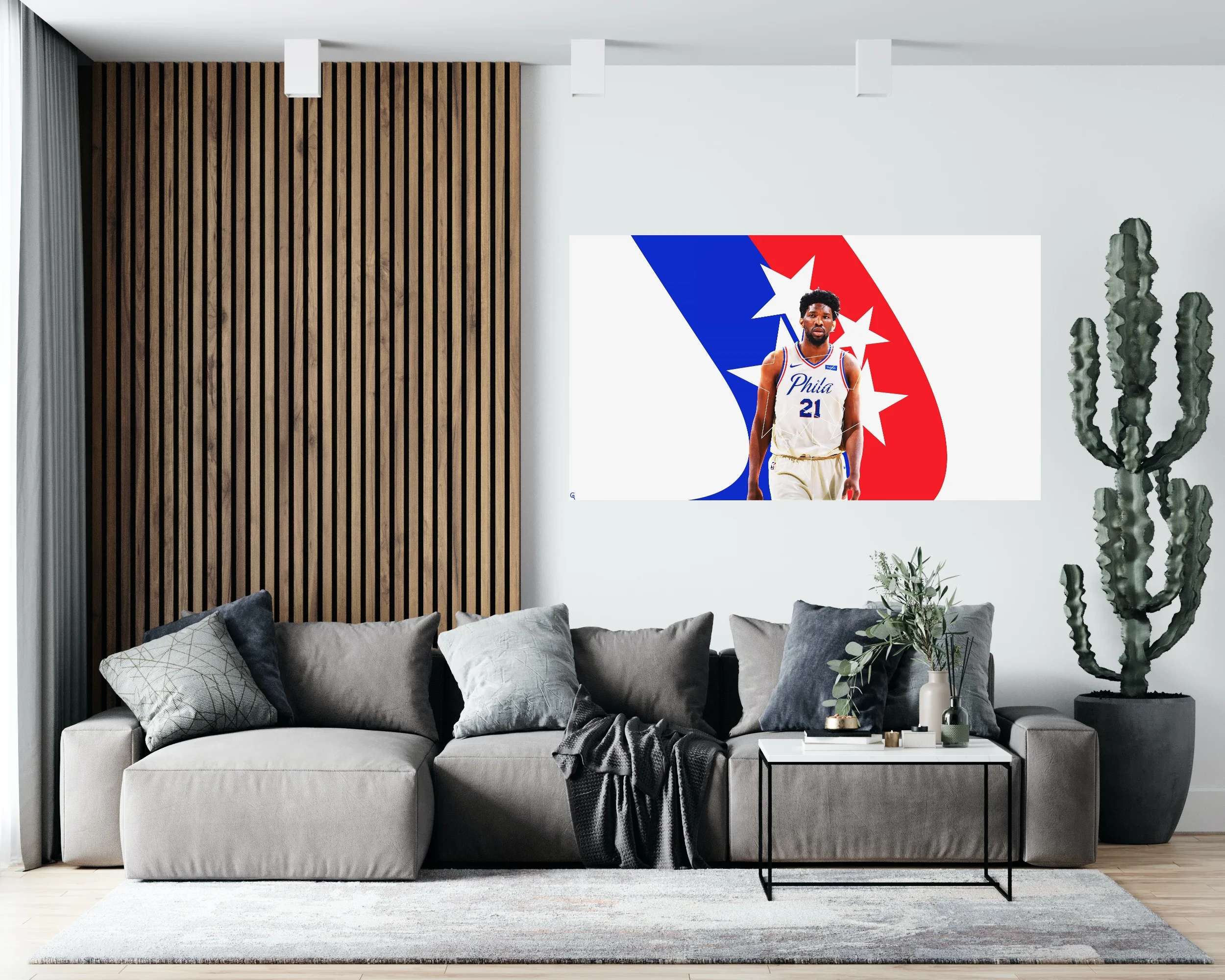 Joel Embiid Nba Star Process 76ers Jordan Kobe Lebron домашний декор высокое качество Плакат Наклейка