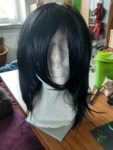 HAIRJOY Jet-Peluca de Cosplay, pelo sintético recto corto, fibra resistente al calor, color negro