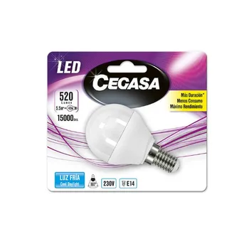 Spherical LED Light Bulb Cegasa E14 5,5 W A+
Spherical LED Light Bulb Cegasa E14 5,5 W A+