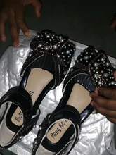 Zapatos de princesa brillantes para niños, zapatillas de perlas con diamantes de imitación para fiesta y boda, D487, 2020