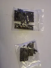 Cerradura de candado de bronce antiguo joyería caja de madera Cierre de cerrojo + 2 piezas bisagra de gabinete de maleta muebles Vintage Hardware decorativo