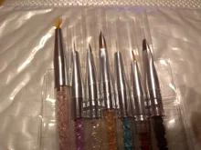 Juego de pinceles para manicura profesional, pinceles para pintura acrílica de diamantes de imitación, Kit de esmalte de Gel UV, gradiente de forro de uñas