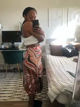 HEYounGIRL-Falda informal con estampado Y2K para mujer, falda A media pierna, de cintura alta, color marrón, elegante, Vintage, para verano