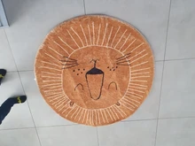 Alfombra nórdica de dibujos animados para niños, tapete de juego para bebés, alfombra redonda, tapete de León, accesorios de fotografía recién nacido, alfombra para sala de estar
