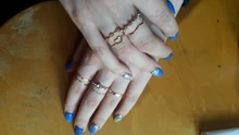 Yobest-Conjunto de anillos Vintage bohemios para mujer, juego de sortijas geométricas con forma de media Luna Dorada para mujer, conjunto de anillos con personalidad de cristal, regalo de joyería para fiesta