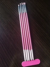 5 unids/set de Arte de uñas de silicona cepillo de pluma de madera grabado repujado hueco cerámica forma de escultura de arcilla que salpican esmalte de uñas para manualidades herramientas