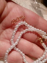 17KM-gargantilla de perla blanca de imitación para mujer, collar de boda con perlas redondas grandes, joyería de moda