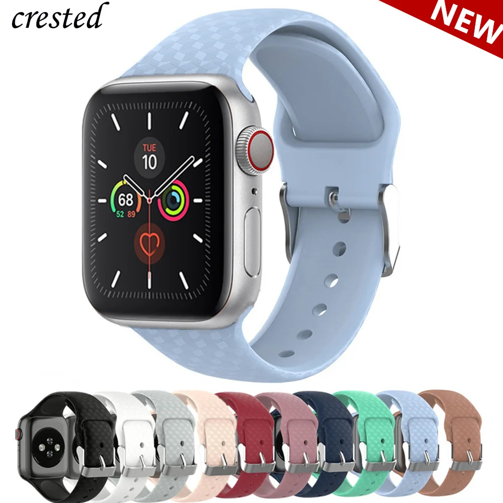 

3D Texture Strap for Apple watch band 44mm 40mm Sport Silicone belt watchband bracelet iWatch 38mm 42mm series 3 4 5 se 6 band