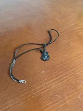 Collar de guitarra de acero inoxidable 316L para hombre, cadena de cuero, colgantes