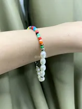 Pulseras coloridas cuentas de semillas para mujer, brazaletes bohemios de perlas ovaladas, joyería de playa, regalos de fiesta, L181