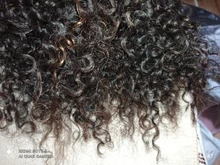 Mongol Afro rizado Pelo Rizado de la onda de agua 3 mechones con cierre cabello humano brasileño armadura paquete negro las mujeres XISHIXIU