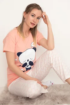 Women's pajamas set cotton top spring autumn fashion printed sleep pajamas short sleeve
Women's pajamas set cotton top spring autumn fashion printed sleep pajamas short sleeve