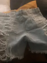 Pantalones cortos vaqueros rasgados de talla grande para mujer, ropa de calle de cintura alta con agujeros, Sexy, color azul claro