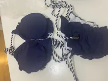 Bañador Sexy de estilo Halter para mujer, microbikini con Tanga, Bikini Push-Up brasileño con, estampado de plantas tropicales, traje de baño Mini con cordón 2020