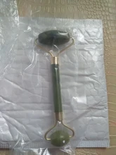 Rodillo masajeador Facial Gua Sha, rascador de doble cabeza, piedra de Jade, Estiramiento Facial de belleza para delgazar, masajeador para cara y cuello, elevación fina