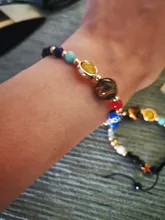 Pulsera ajustable con sistema Solar de piedra Natural, pulsera con cuentas de galaxia del universo, ocho planetas, regalo para novia