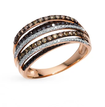 

Gold ring with black and cognac diamonds sunlight sample 585