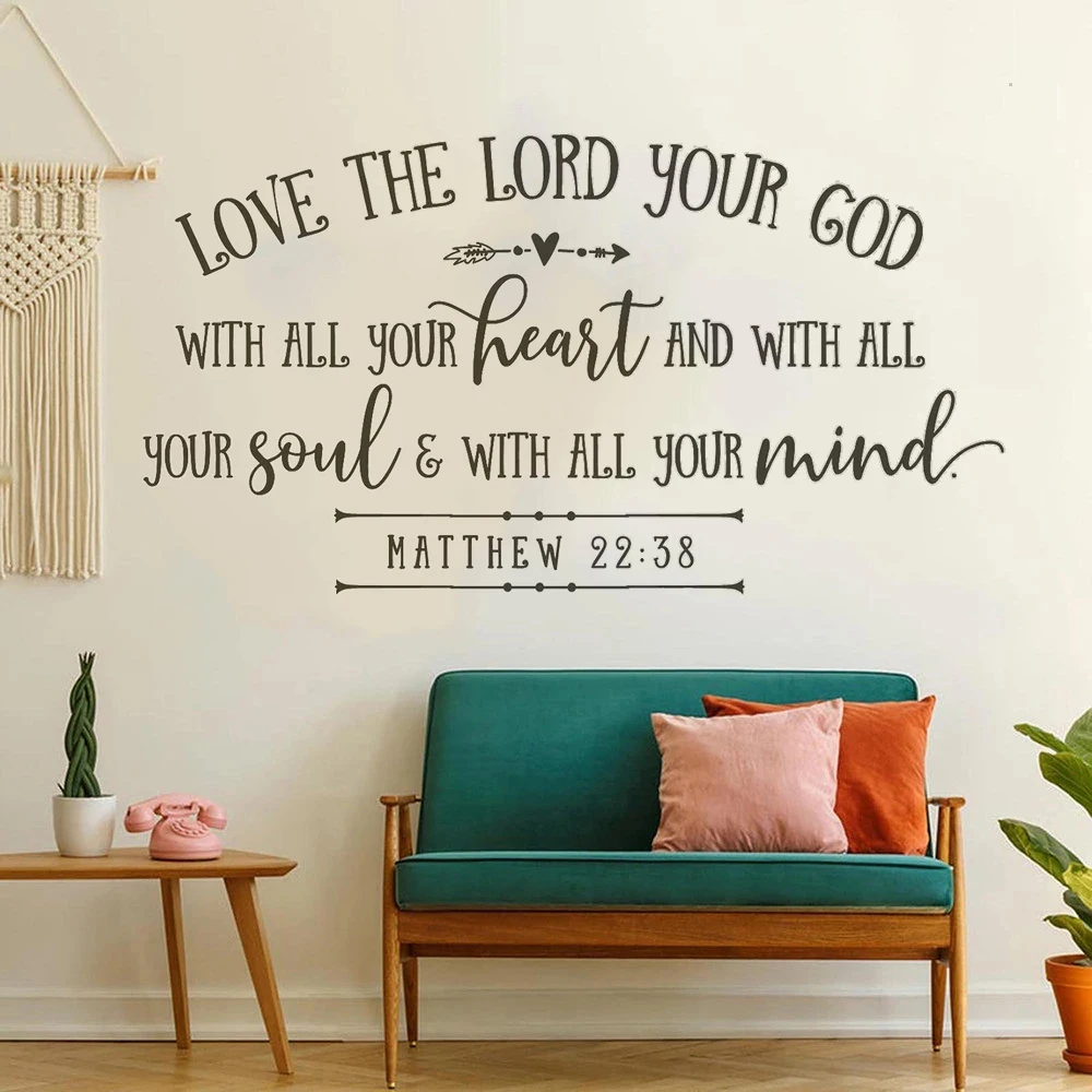 Matthew 22:38 Wall Stickers Love The Lord Your God With All Your Heart Quotes Decals Vinyl Murals For Rooms Decor Poster HJ0876
Matthew 22:38 Wall Stickers Love The Lord Your God With All Your Heart Quotes Decals Vinyl Murals For Rooms Decor Poster HJ0876