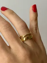 Simple estilo de Color de plata geométrico Irregular anillos para mujeres regalos gran ajustable anillos de dedo