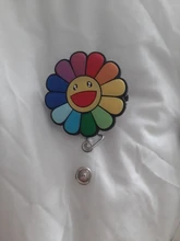 Enfermera-carrete de insignia retráctil con hermosas flores de silicona, 60cm, para estudiante, Enfermera, exposición, Tarjeta De Nombre, pecho, tarjeta de identificación, nuevo