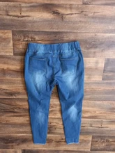 Vaqueros rasgados con cordón para mujer, Vaqueros elásticos con agujeros, pantalones largos ajustados de talla grande
